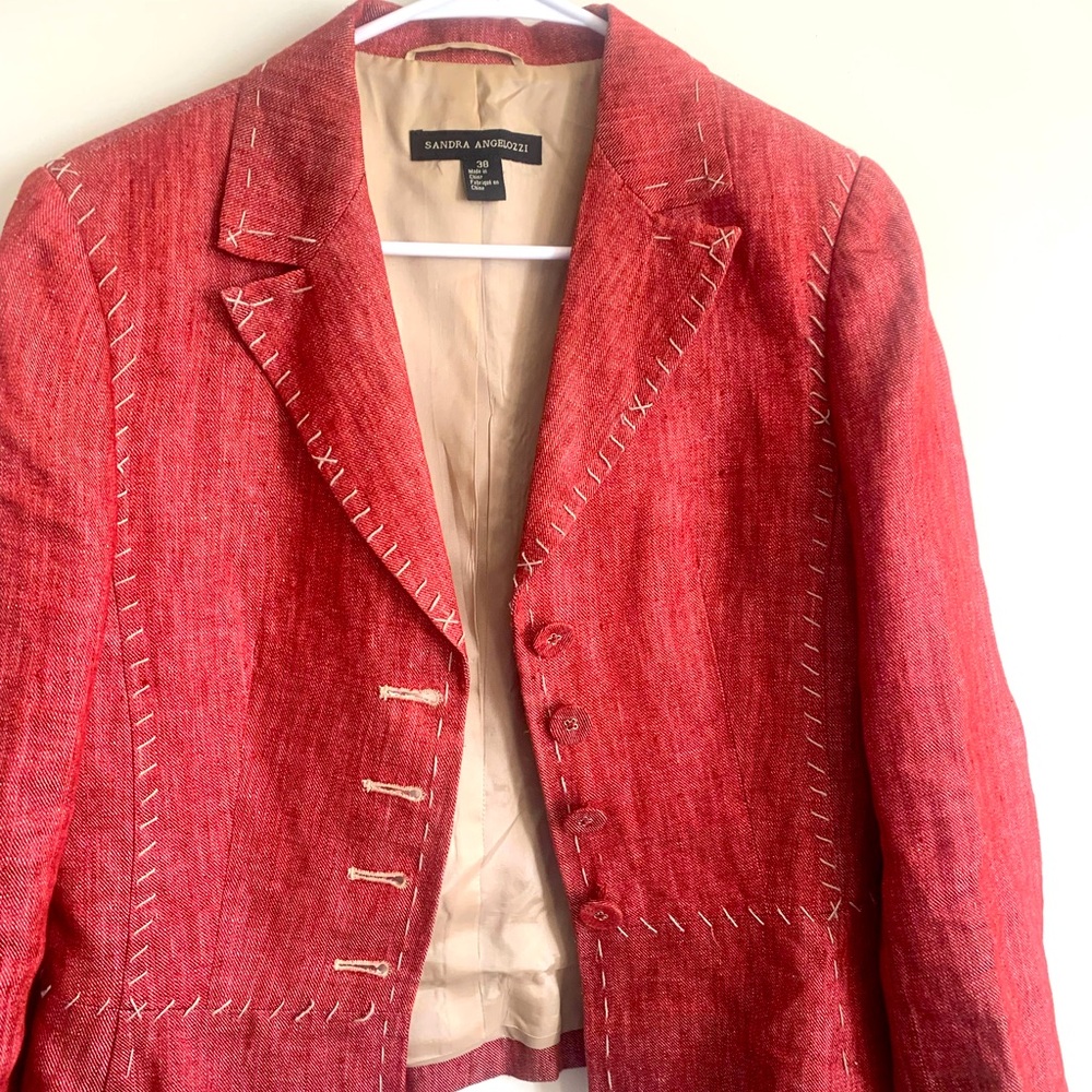 Tweed with stitching blazer